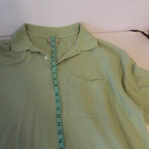 LL Bean short sleeve polo shirt green size Large